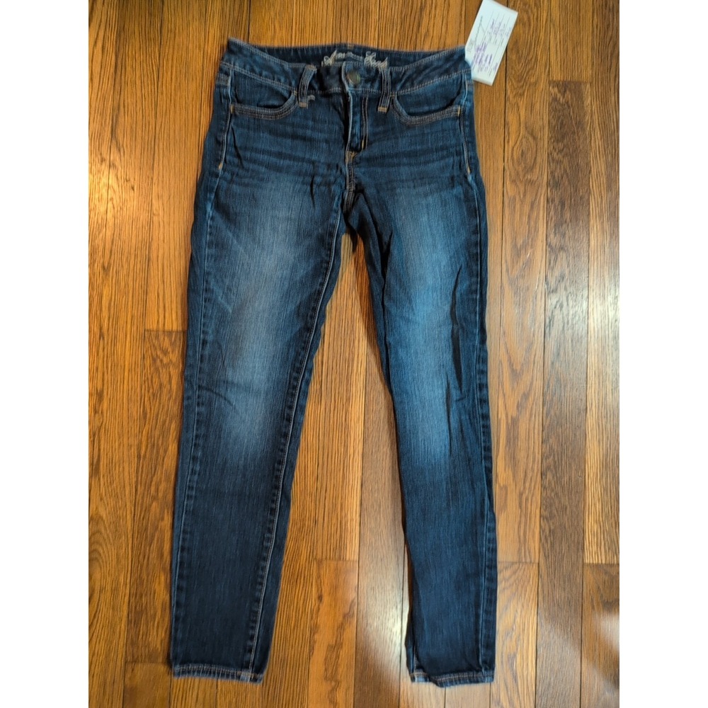 EUC American Eagle AEO Women's Stretch Jeans Jegging Sz 2 SHORT Dk Wash